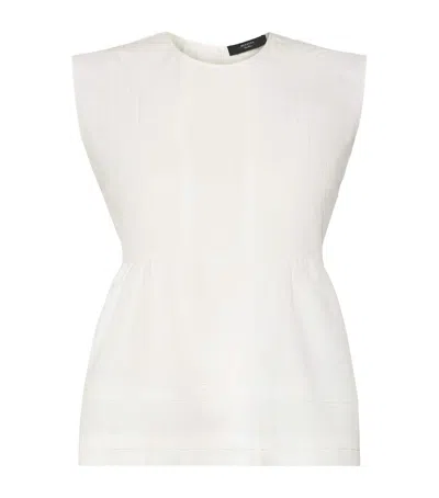 Weekend Max Mara Cotton Flared Blouse In White