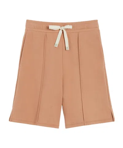 Weekend Max Mara Cotton Fleece Shorts In Brown