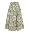 Weekend Max Mara Orme Embroidered Poplin Midi Skirt In Beige