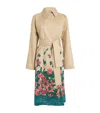 Weekend Max Mara Omens Beige Pesco Floral-print Cotton-gabardine Trench Coat In Beige