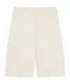 Weekend Max Mara Beige Bermuda Shorts In Cotton And Linen In Beige