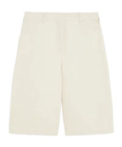 Weekend Max Mara Cotton Gabardine Bermuda Shorts In Beige