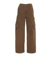 WEEKEND MAX MARA COTTON GABARDINE CARGO TROUSERS