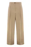 Weekend Max Mara Cotton Gabardine Trousers In Brown