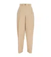 Weekend Max Mara Cotton High-rise Trousers In Beige