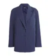 Weekend Max Mara Cotton-linen Blazer In Navy