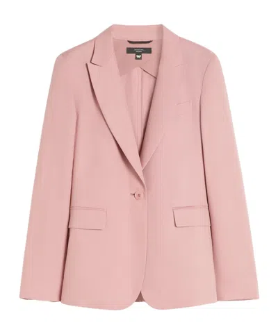 Weekend Max Mara Cotton Linen Canvas Suit Jacket In Pink
