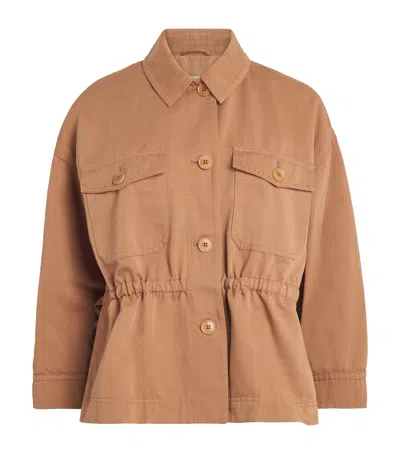 Weekend Max Mara Cotton-linen Drawstring Jacket In Beige