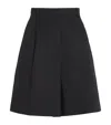 Weekend Max Mara Cotton-linen Shorts In Black