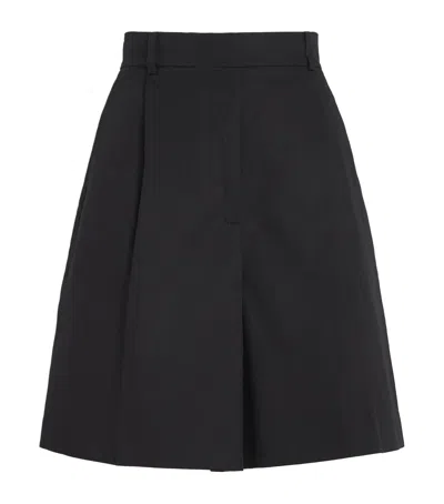 Weekend Max Mara Cotton-linen Shorts In Nero