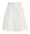 Weekend Max Mara "ecuba Bermuda In Linen And Cotton In White