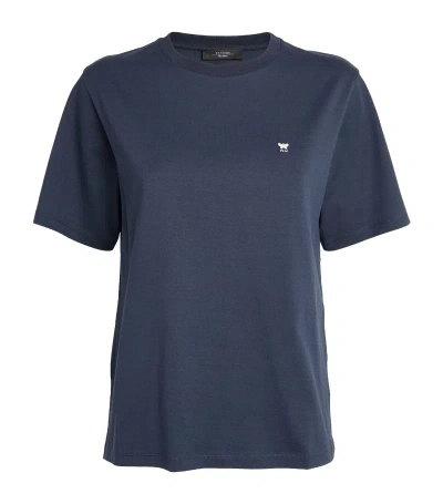 Weekend Max Mara Cotton Logo Deodara T-shirt In Blue