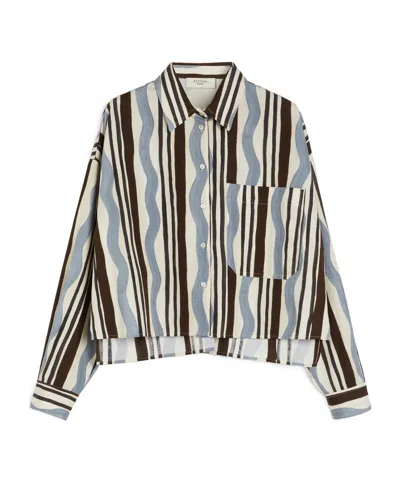 Weekend Max Mara Cotton Long-sleeved Shirt In Light Blue