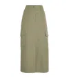Weekend Max Mara Cotton Maxi Skirt In Green