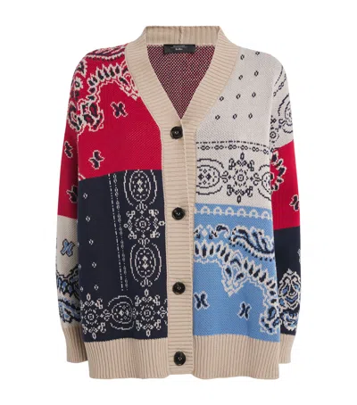 WEEKEND MAX MARA COTTON OVERSIZED JACQUARD CARDIGAN