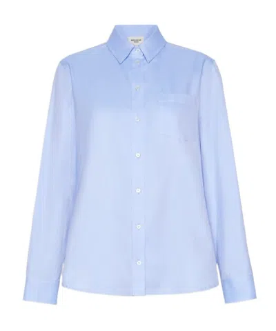 Weekend Max Mara Cotton Oxford Shirt In Blue