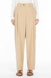 Weekend Max Mara Cotton High-rise Trousers In Beige