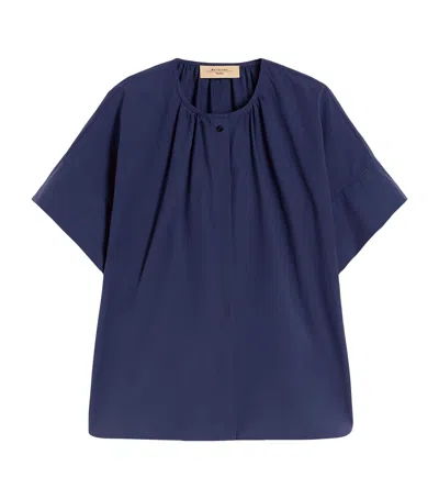 Weekend Max Mara Cotton Poplin Blouse In Blue