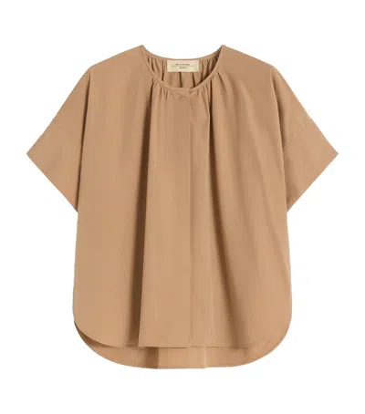 Weekend Max Mara Cotton Poplin Blouse In Brown