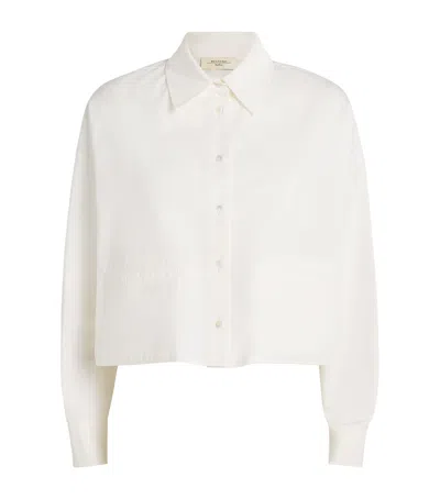 Weekend Max Mara Cotton Poplin Cropped Shirt In Neutral