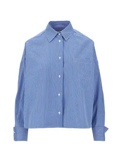 Weekend Max Mara Cotton Poplin Shirt In Blue