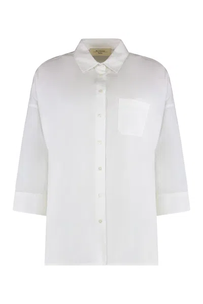 Weekend Max Mara Cotton Poplin Shirt In White