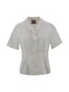 Weekend Max Mara Button-up Short-sleeved Top In White