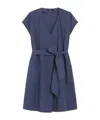 Weekend Max Mara Cotton Poplin Short Dress In Navy Blue