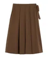 Weekend Max Mara Max Mara Weekend Pure Cotton Poplin Midi Skirt In Brown