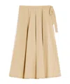 Weekend Max Mara Omens Sand Folk Pleated Cotton-poplin Midi Skirt In Sand-colored