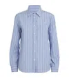 Weekend Max Mara Cotton Poplin Stripe Shirt In Brown