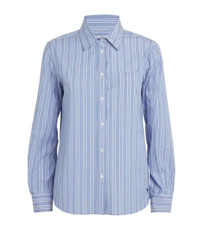 Weekend Max Mara Cotton Poplin Stripe Shirt In Brown