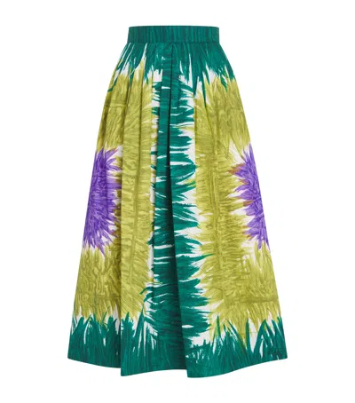 WEEKEND MAX MARA COTTON PRINT MIDI SKIRT