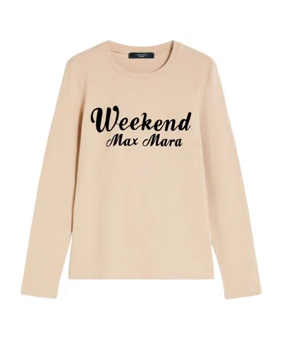 Weekend Max Mara Cotton Printed T-shirt In Nude
