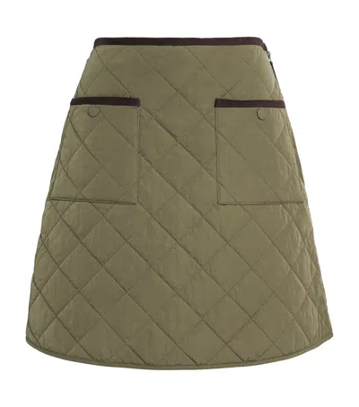 Weekend Max Mara Cotton Quilted Mini Skirt In Green