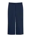 Weekend Max Mara Cotton Satin Cropped Trousers In Blue