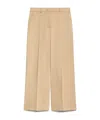 Weekend Max Mara Wool Canvas Wide-leg Pants In Nude