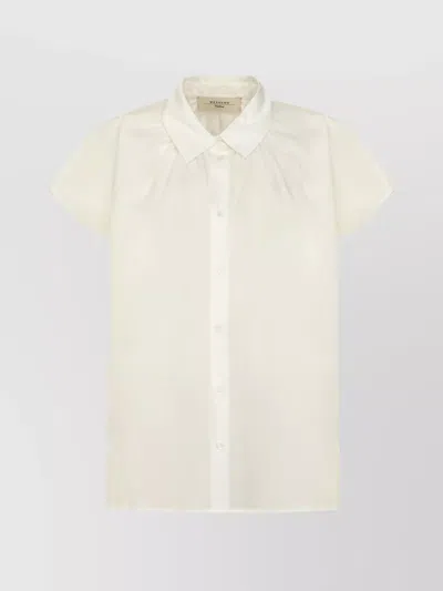 Weekend Max Mara Cotton Shirt With Side Slits And Pleats