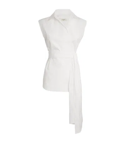 Weekend Max Mara Cotton Sleeveless Shirt In White