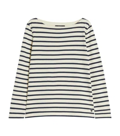 Weekend Max Mara Cotton Stripe Sweater In White