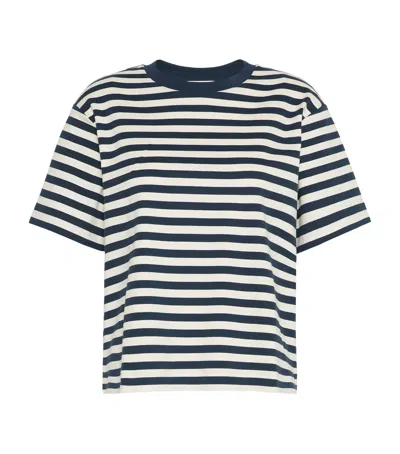 Weekend Max Mara Cotton Stripe T-shirt In Navy