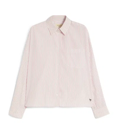 Weekend Max Mara Cotton Striped Oversized Shirt In Pink