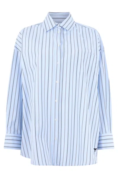 Weekend Max Mara Cotton Striped Shirt In Blue