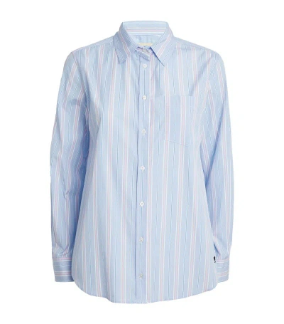 Weekend Max Mara Cotton Striped Shirt In Blue