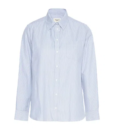 Weekend Max Mara Cotton Striped Shirt In Blue