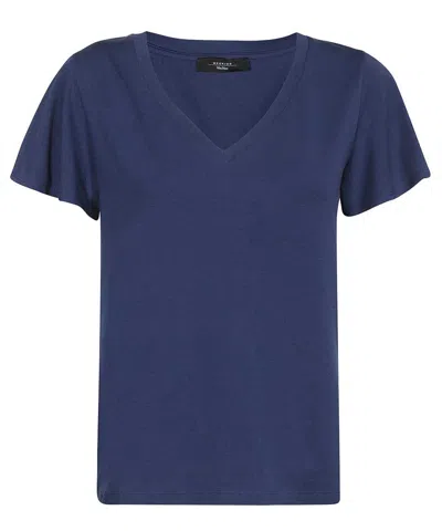 Weekend Max Mara Cotton T-shirt In Blue