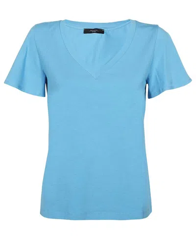 Weekend Max Mara Cotton T-shirt In Blue