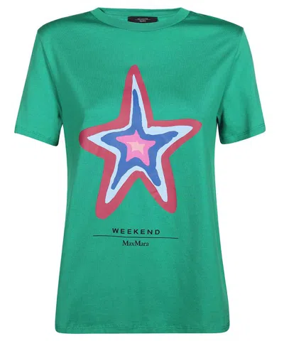 Weekend Max Mara Cotton T-shirt In Green