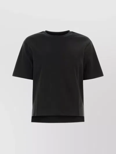 Weekend Max Mara Cotton T-shirt Side Slits In Black