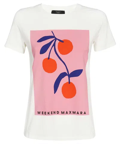 Weekend Max Mara Fruit-print T-shirt In White